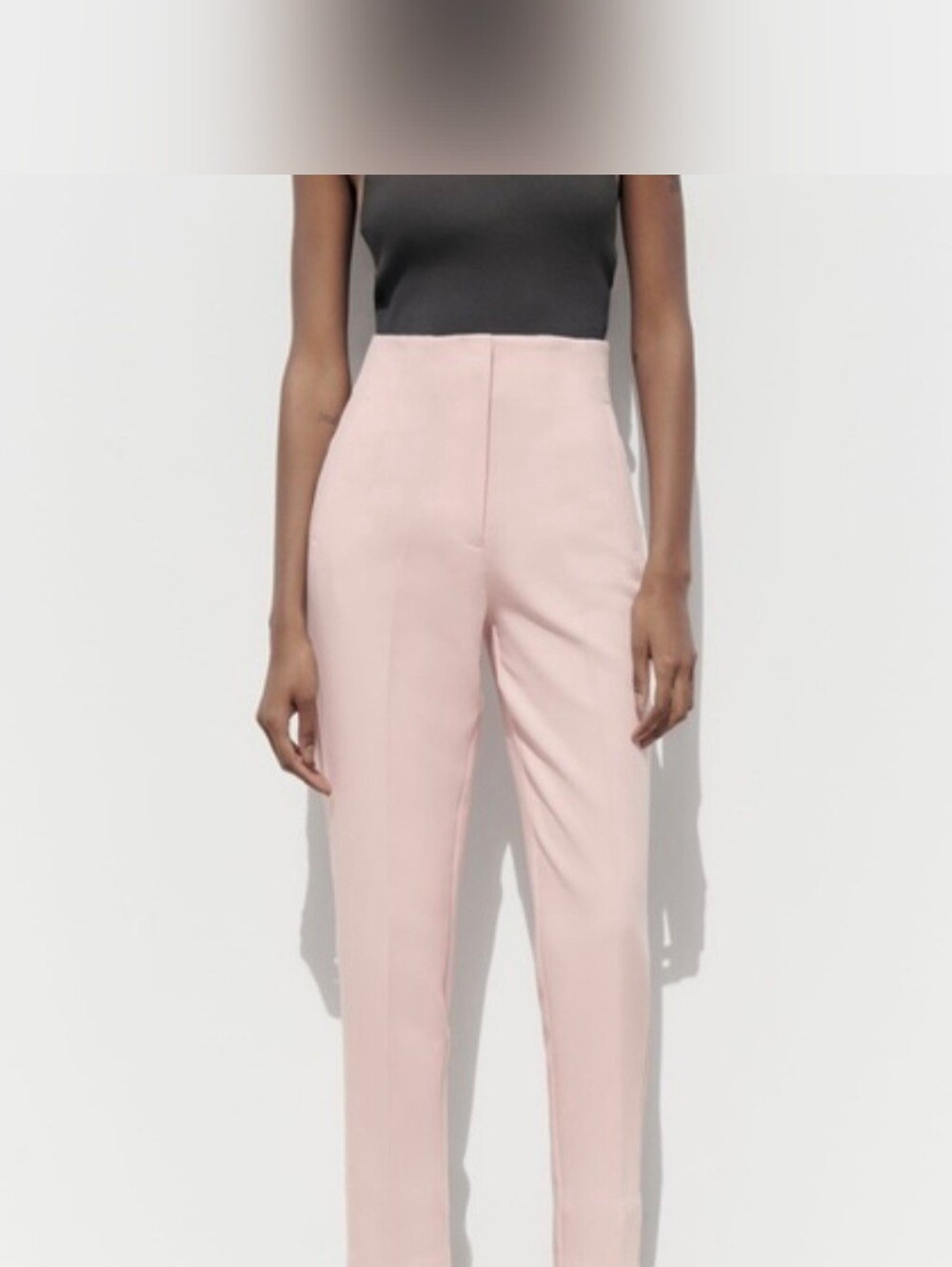 Zara Basic Light Blush Pink Ankle Trousers